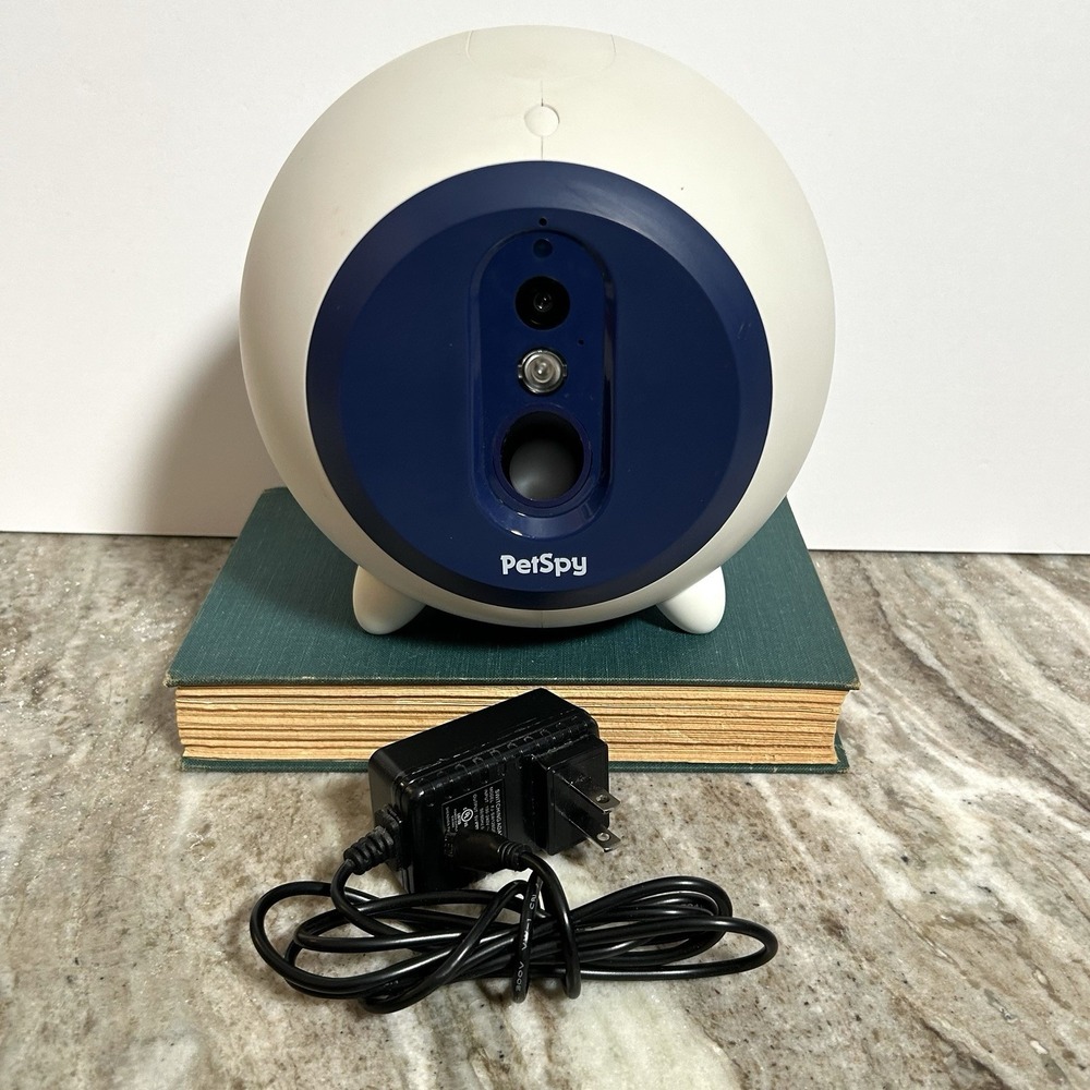 Petspy Smart Pet Camera & Treat Dispenser Two Way Audio iOS White Blue
